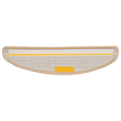 Tappetini per scale 10 pz 56x17x3 cm Crema Semicircolari