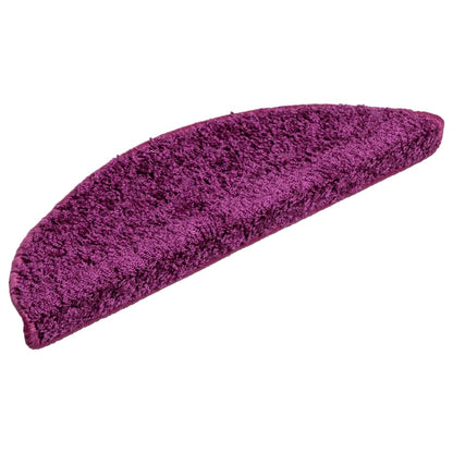 Tappetini per scale 10 pz 56x17x3 cm Viola Semicircolari