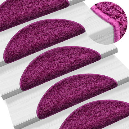 Tappetini per scale 10 pz 56x17x3 cm Viola Semicircolari