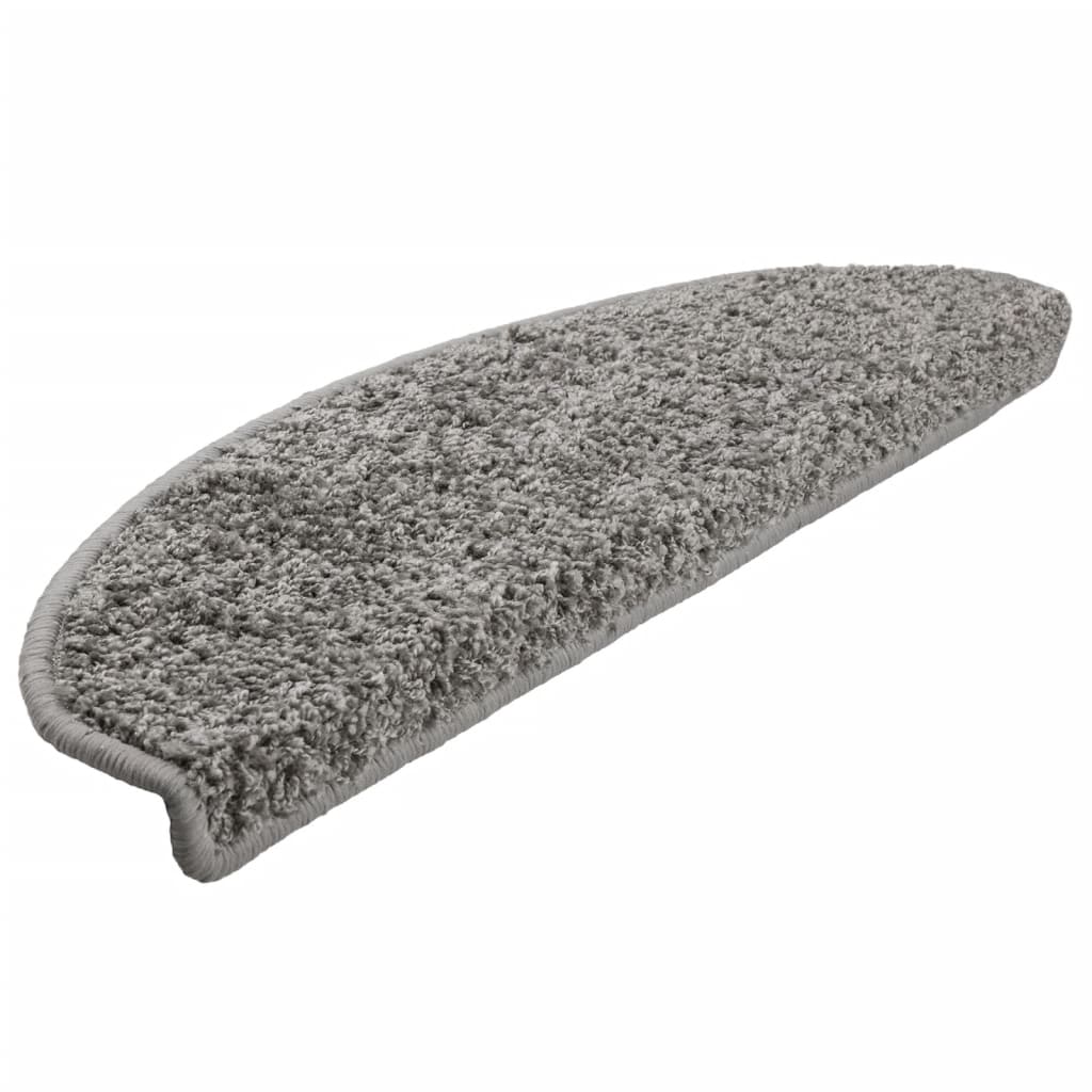 Tappetini per scale 10 pz 65x21x4 cm Grigio Semicircolari Grandi