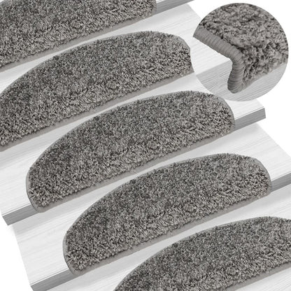 Tappetini per scale 10 pz 65x21x4 cm Grigio Semicircolari Grandi