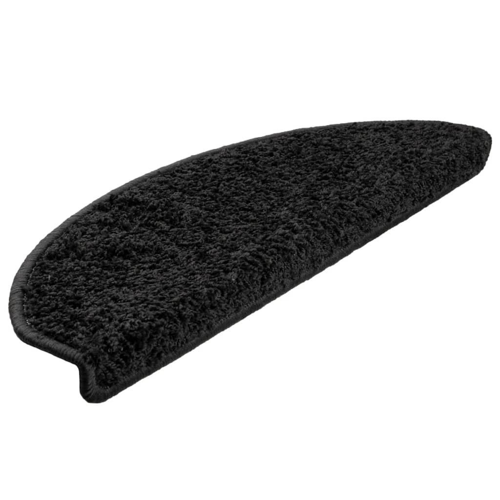Tappetini per scale 10 pz 65x21x4 cm Nero Semicircolari Grandi