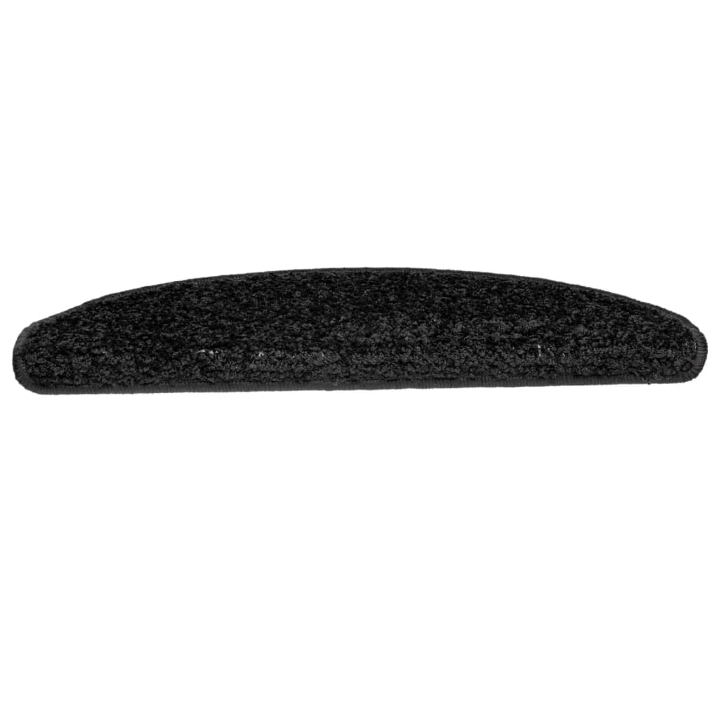 Tappetini per scale 10 pz 65x21x4 cm Nero Semicircolari Grandi