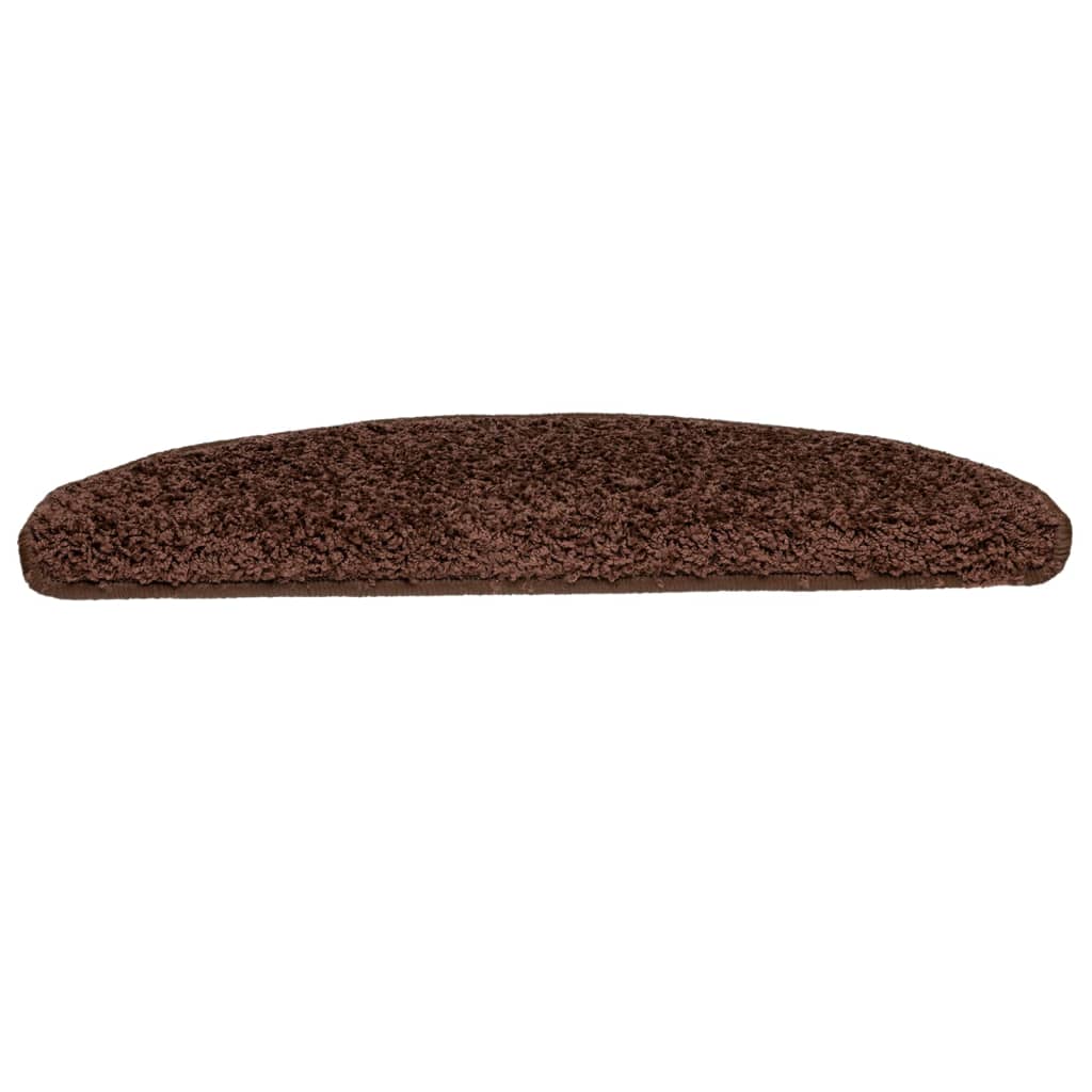 Tappetini per scale 10 pz 65x21x4 cm Marrone Semicircolari Grandi