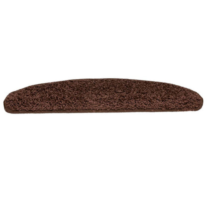 Tappetini per scale 10 pz 65x21x4 cm Marrone Semicircolari Grandi