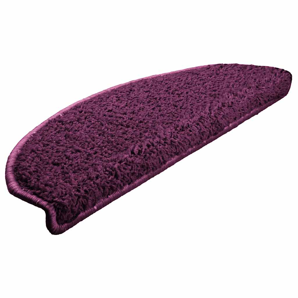 Tappetini per scale 10 pz 65x21x4 cm Viola Semicircolari Grandi