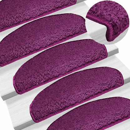 Tappetini per scale 10 pz 65x21x4 cm Viola Semicircolari Grandi