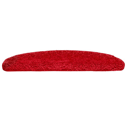 Tappetini per scale 10 pz 65x21x4 cm rossi semicircolari grandi