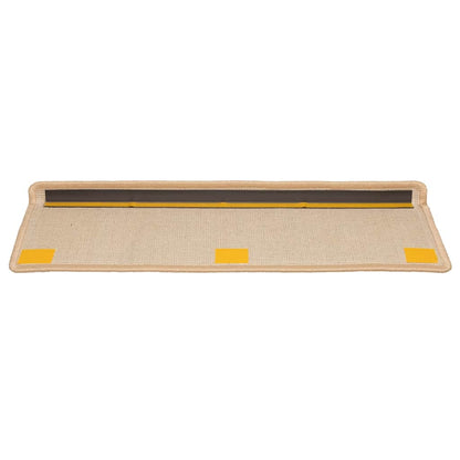 Tappetini per scale 10 pz 65x21x4 cm Crema Bordo rettangolare