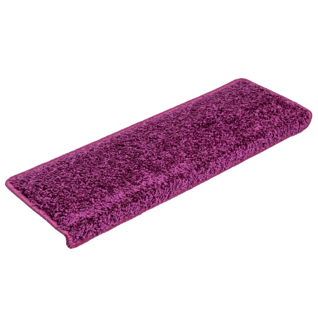 Tappetini per scale 10 pz 65x21x4 cm Viola Bordo rettangolare