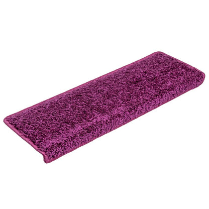 Tappetini per scale 10 pz 65x21x4 cm Viola Bordo rettangolare