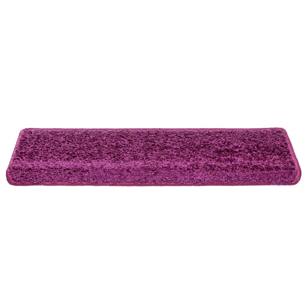 Tappetini per scale 10 pz 65x21x4 cm Viola Bordo rettangolare