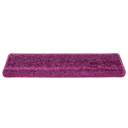 Tappetini per scale 10 pz 65x21x4 cm Viola Bordo rettangolare