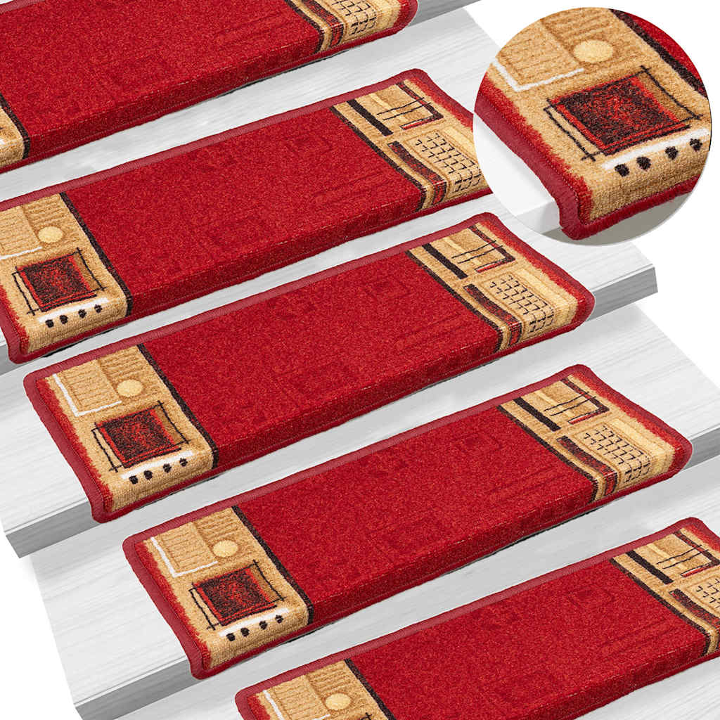 Tappetini per Scale Autoadesivi 10 pz 65x21x4 cm Rossi