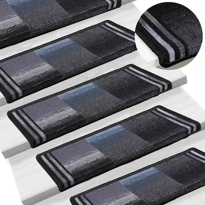 Tappetini per Scale Autoadesivi 5 pz 65x21x4 cm Nero e Grigio