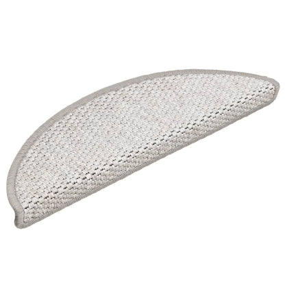 Tappeti Adesivi Scale Aspetto Sisal 15 pz 56x17x3 cm Platino