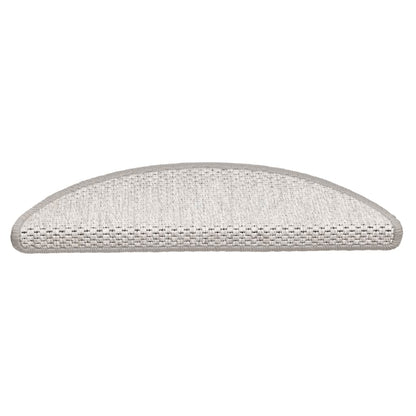Tappeti Adesivi Scale Aspetto Sisal 15 pz 56x17x3 cm Platino