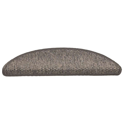 Tappeti Adesivi Scale Aspetto Sisal 15 pz 56x17x3cm Grigio e Beige