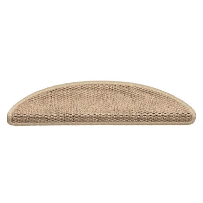 Tappeti Autoadesivi Scale Aspetto Sisal 15 pz 56x17x3 cm Sabbia