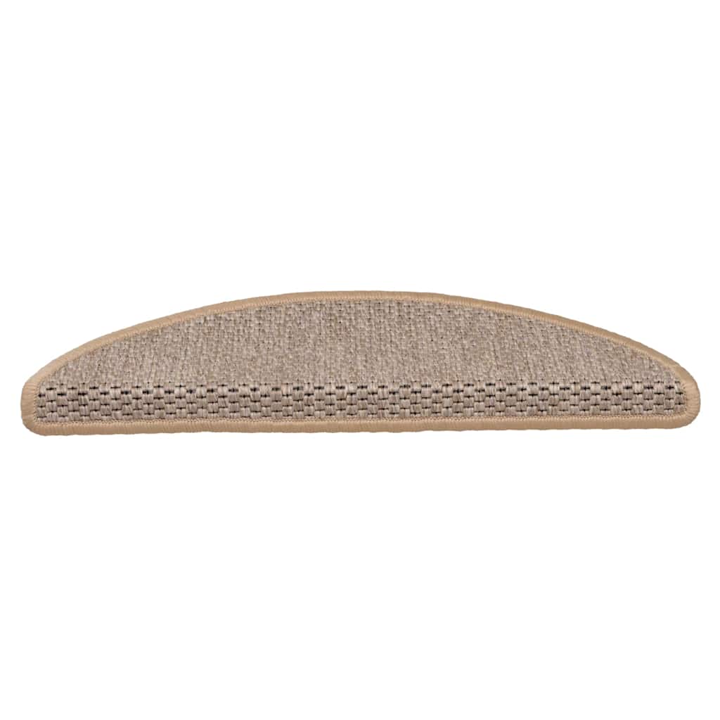 Tappeti Adesivi Scale Aspetto Sisal 15pz 56x17x3cm Beige Chiaro
