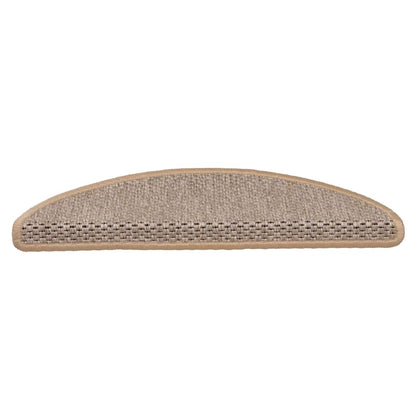 Tappeti Adesivi Scale Aspetto Sisal 15pz 56x17x3cm Beige Chiaro