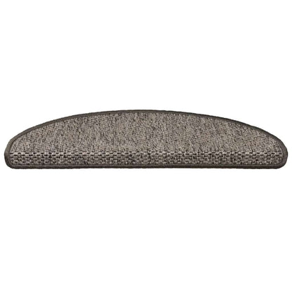Tappeti Adesivi per Scale Sisal 15pz 65x21x4cm Grigio e Beige