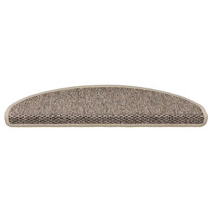 Tappeti Adesivi Scale Aspetto Sisal 15 pz 65x21x4cm Beige Scuro
