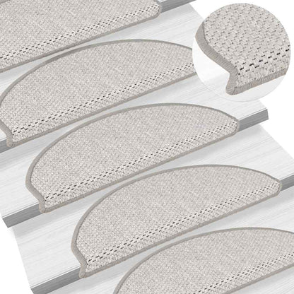 Tappeti Autoadesivi Scale Aspetto Sisal 15 pz 65x21x4cm Platino