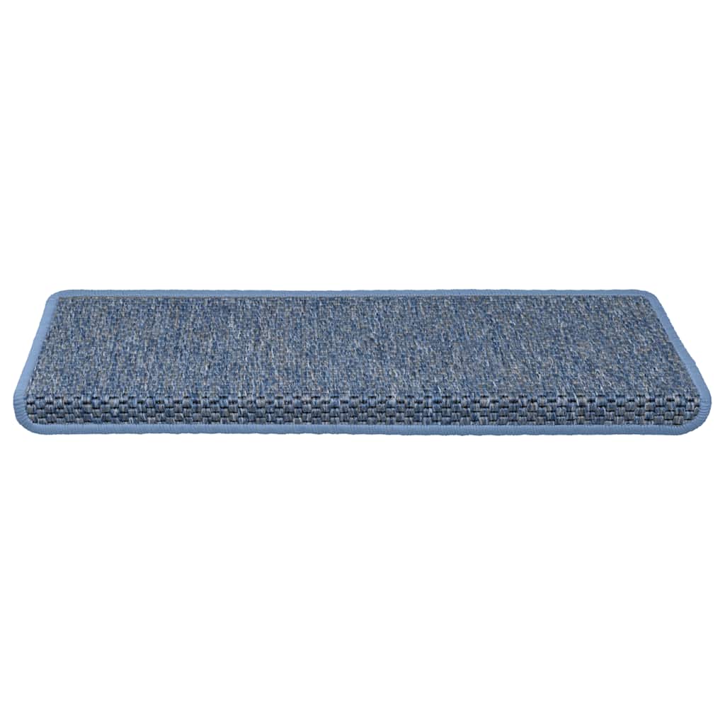Tappeti Autoadesivi Scale Aspetto Sisal 15 pz 65x21x4 cm Blu