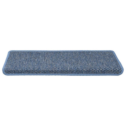 Tappeti Autoadesivi Scale Aspetto Sisal 15 pz 65x21x4 cm Blu