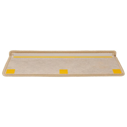Tappeti Adesivi Scale Aspetto Sisal 15pz 65x21x4cm Beige Chiaro