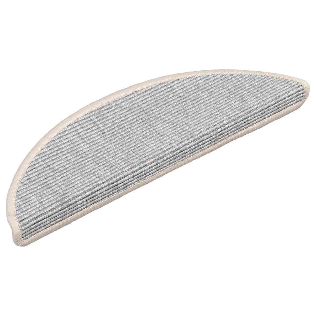 Tappetini per scale 15 pz 56x17x3 cm Argento Semicircolari