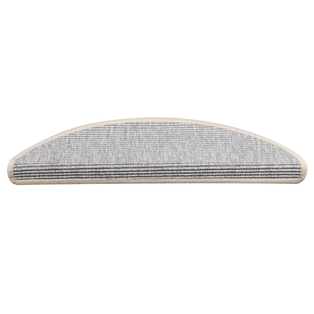Tappetini per scale 15 pz 56x17x3 cm Argento Semicircolari