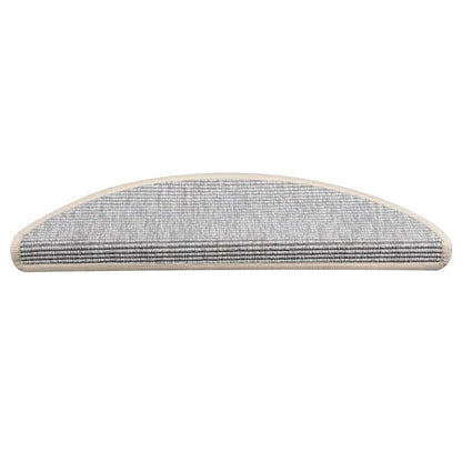 Tappetini per scale 15 pz 56x17x3 cm Argento Semicircolari