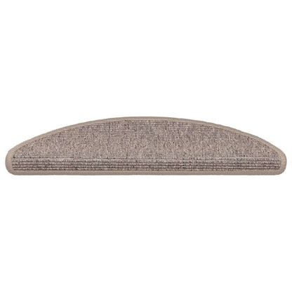 Tappetini per scale 15 pz 56x17x3 cm Beige scuro Semicircolari