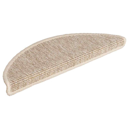 Tappetini per scale 15 pz 56x17x3 cm Beige chiaro Semicircolari
