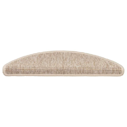 Tappetini per scale 15 pz 56x17x3 cm Beige chiaro Semicircolari