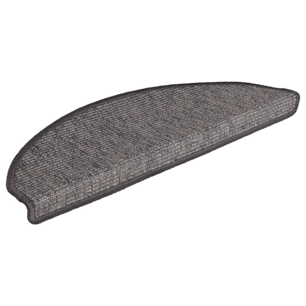 Tappetini per scale 15 pz 65x21x4 cm Beige e Grigio Semicircolari Grandi