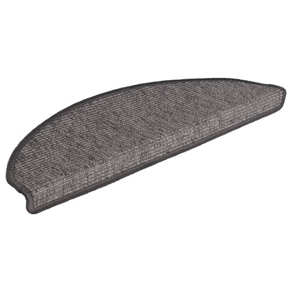 Tappetini per scale 15 pz 65x21x4 cm Beige e Grigio Semicircolari Grandi