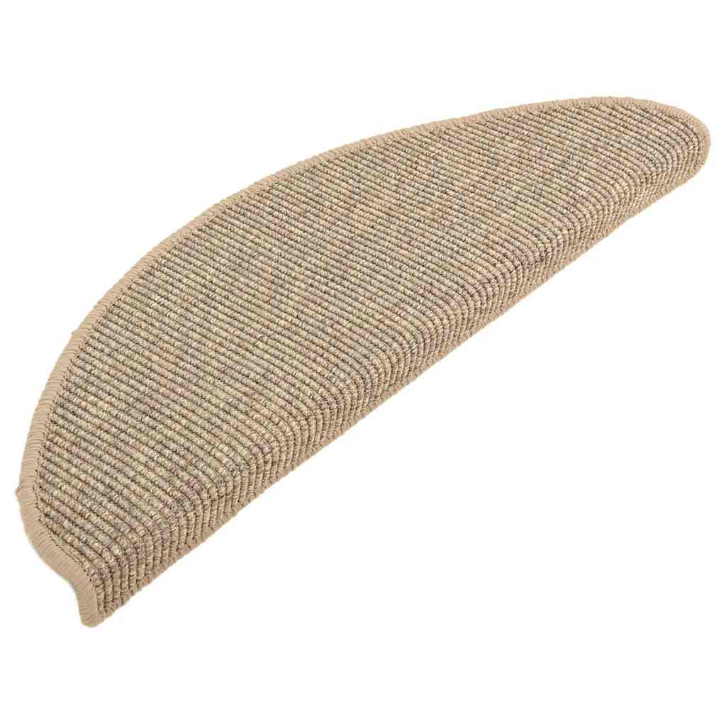 Tappetini per scale 15 pz 65x21x4 cm Beige scuro Semicircolari Grandi