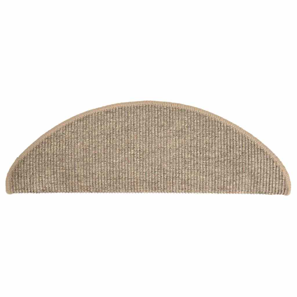 Tappetini per scale 15 pz 65x21x4 cm Beige scuro Semicircolari Grandi