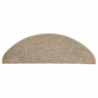 Tappetini per scale 15 pz 65x21x4 cm Beige scuro Semicircolari Grandi