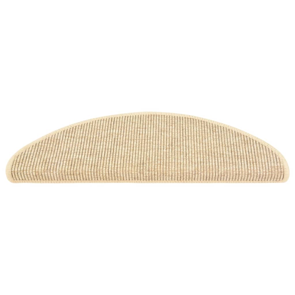 Tappetini per scale 15 pz 65x21x4 cm Beige chiaro Semicircolari Grandi