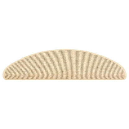 Tappetini per scale 15 pz 65x21x4 cm Beige chiaro Semicircolari Grandi