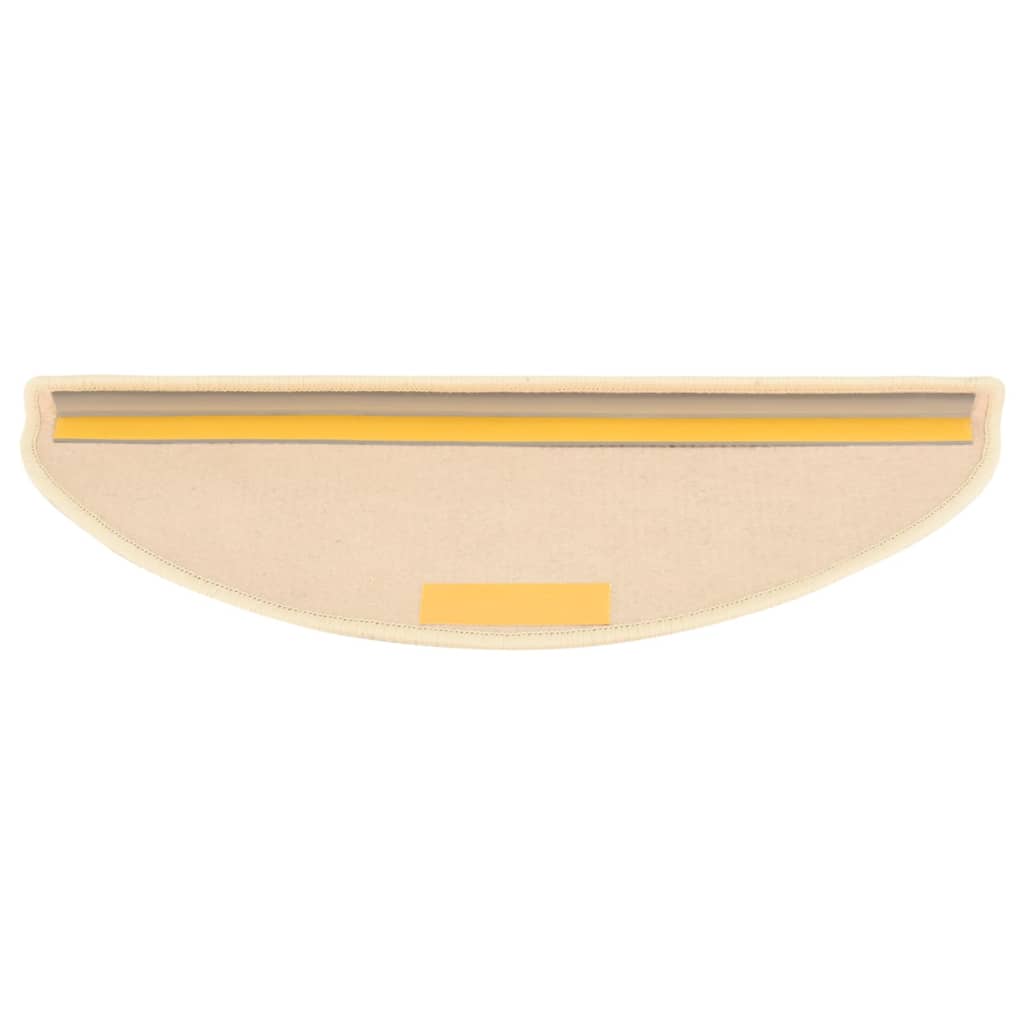 Tappetini per scale 15 pz 65x21x4 cm Beige chiaro Semicircolari Grandi