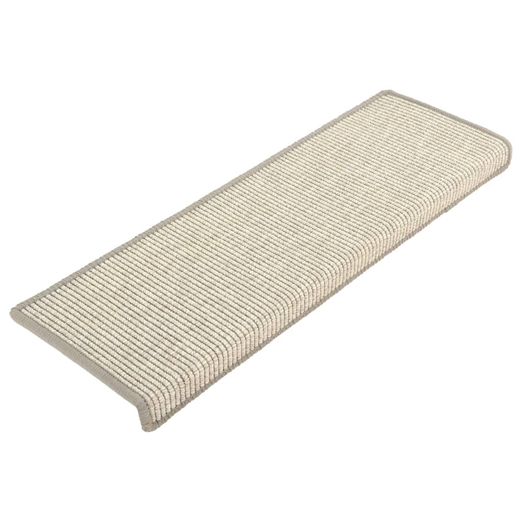 Tappetini per scale 15 pz 65x21x4 cm argento bordo rettangolare