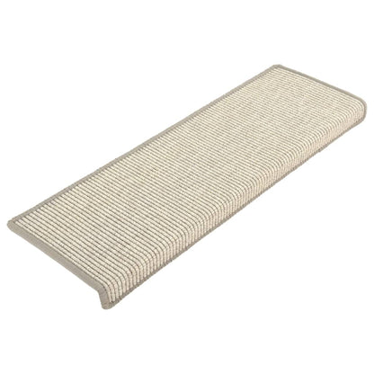 Tappetini per scale 15 pz 65x21x4 cm argento bordo rettangolare