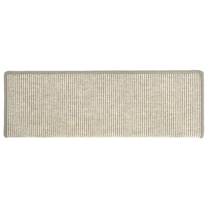 Tappetini per scale 15 pz 65x21x4 cm argento bordo rettangolare