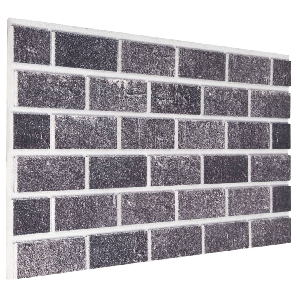 Pannelli Murali 3D con Mattoni Nero e Grigio 10 pz EPS