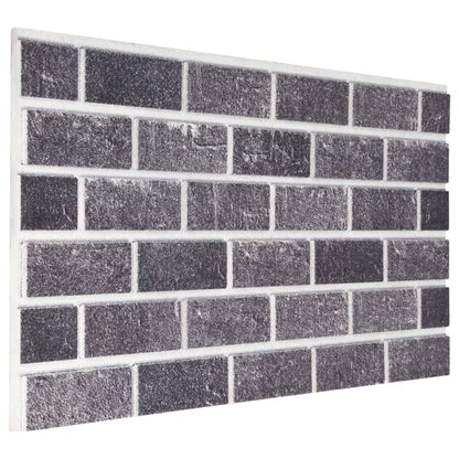 Pannelli Murali 3D con Mattoni Nero e Grigio 10 pz EPS